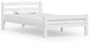 Estrutura de cama em pinho maciço 90x200 cm branco