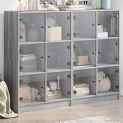 vidaXL Estante c/ portas 136x37x109 cm derivados madeira cinza sonoma
