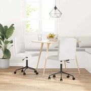 vidaXL Cadeiras de jantar 2 pcs couro artificial branco