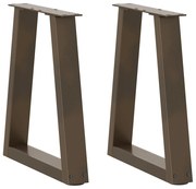 vidaXL Pés para mesa de centro em formato de V, 2 peças, aço natural, 28x(42-43,3) cm, aço
