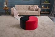 Pouffe Alis Puf – Preto/Vermelho – 80x40x80 cm