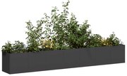 vidaXL Vaso floreira 280x40x40 cm aço laminado a frio preto