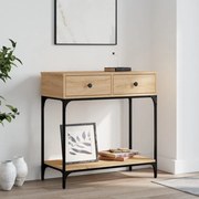 vidaXL Mesa consola 75x34,5x75 cm derivados de madeira carvalho sonoma