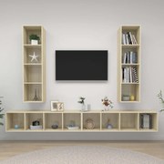 vidaXL Armários de parede p/ TV 4pcs derivados madeira carvalho sonoma