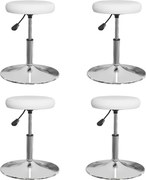 vidaXL Cadeiras de jantar 4 pcs couro artificial branco