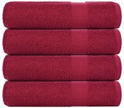 vidaXL Toalhas de mãos FROGN 4 pcs 50x100 cm 360 g/m² bordô