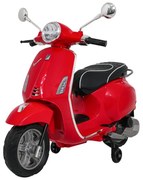 Vespa eletrica para crianças 12V ROMA, Rodas Espuma EVA, assento couro ecológico Vermelha