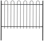 vidaXL Cerca de jardim com arco superior em aço 181x120 cm preta