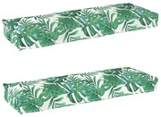 vidaXL Almofadas para palete, 2 peças, estampa de folhas, 120 x 40 x 8 cm, tecido Oxford