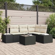vidaXL Conjunto de Sofá de Jardim 5 Peças com Almofadas Marrom em Rattan Sintético.