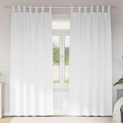 vidaXL Cortinas com cortinas 2 pcs Branco Puro 260 x 140 cm Poliéster