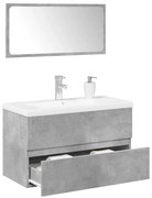 vidaXL 3 pcs conj. móveis casa banho derivados madeira cinza cimento