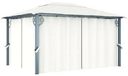 vidaXL Gazebo com cortina 400x300 cm alumínio creme