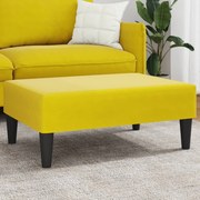 vidaXL Apoio de pés 77x55x31 cm veludo amarelo