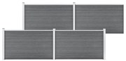 vidaXL Painel de vedação para jardim 699x106 cm WPC cinzento
