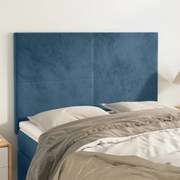 Cabeceira de cama 4 pcs veludo 72x5x78/88 cm azul-escuro