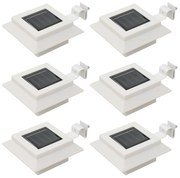 vidaXL Candeeiro de exterior solar LED 6 pcs branco quadrado 12 cm