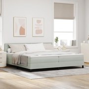 Cama Box Spring vidaXL com Colchão Cinza Claro 200x200 cm Veludo