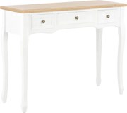 vidaXL Toucador/mesa consola com 3 gavetas branco