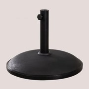 Pé De Guarda-sol Redondo Ø50 Cm Em Betão E Aço Zante Preto - Sklum