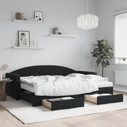 vidaXL Sofá-cama com gavetão e gavetas 80x200 cm veludo preto