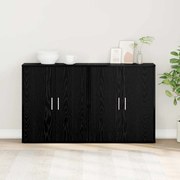 vidaXL Buffet 2 pcs Carvalho Preto 60 x 31 x 70 cm Madeira processada