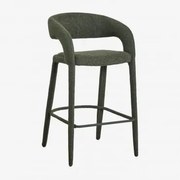 Banco Alto 75 Cm Estofado Arazeina Bouclé Verde Exército - Sklum