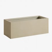 Vaso De Flores Retangular De Cimento Sergio 100 X 35 X 30 Cm & Castanho Areia - Sklum