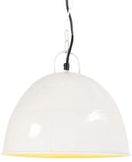 vidaXL Candeeiro suspenso vintage indust. redondo 25W 31cm E27 branco