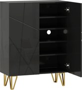 HOMCOM Sapateira com 2 Portas, Estante para Sapatos, Armazenamento com 3 Prateleiras Ajustáveis 72 x 31,5 x 95 cm, Preto | Aosom Portugal