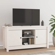 vidaXL Móvel de TV 103x36,5x52 cm madeira de pinho maciça branco