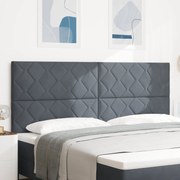 Cabeceira Design de Blocos de Diamante Cinza Escuro 200 cm Veludo
