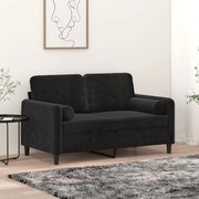 vidaXL Almofadas decorativas 2 pcs Ø15x50 cm veludo preto