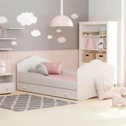 Cama infantil Fala 160x80 com gaveta branca - colchão e estrado incluído
