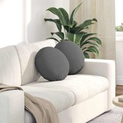 vidaXL Almofadas de Assento 2 pcs Cinza Escuro Ø40 x 13 cm tecido