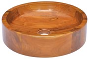 vidaXL Lavatório Φ40x10 cm madeira de teca maciça