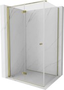 Mexen Mist-F cabine de duche dobrável esquerda 110 x 80 cm, transparente, dourada - 8A6T-110-080-50-00-L