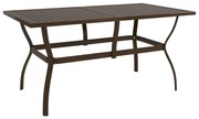 vidaXL Mesa de jardim 140x80x72 cm aço castanho