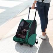 Transportadora animais 2 em 1 Verde e Preto Oxford Aço 35x27x49 cm