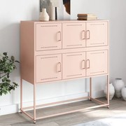 vidaXL Aparador 100,5x39x107 cm aço rosa