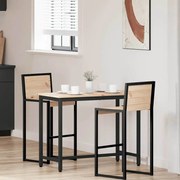 vidaXL mesa Natural 100 x 50 x 77 cm Madeira de Engenharia e Aço