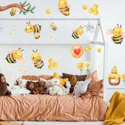 Autocolante de parede em tecido Abelhas e abelhas
