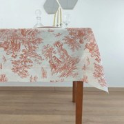 Toalha de Mesa Linho COL Toile de Jouy Terracota Four Lines