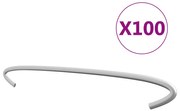 vidaXL Ganchos para gabiões 100 pcs aço galvanizado 30 cm