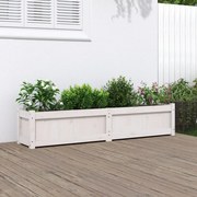 vidaXL Vaso/floreira de jardim 150x31x31cm madeira pinho maciça branco