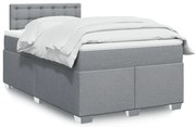 Cama boxspring com colchão 120x190 cm tecido cinzento-claro