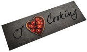 Tapete de cozinha lavável 45x150 cm veludo texto cooking