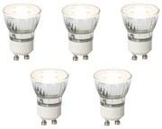 Conjunto de 5 Lâmpadas LED GU10 Reguláveis 35mm 3W 220LM 3000K