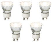 Conjunto de 5 lâmpadas LED GU10 reguláveis 35mm 4W 200lm 3000K