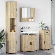 vidaXL Conjunto de Móveis para Banheiro 4 pcs Carvalho Sonoma